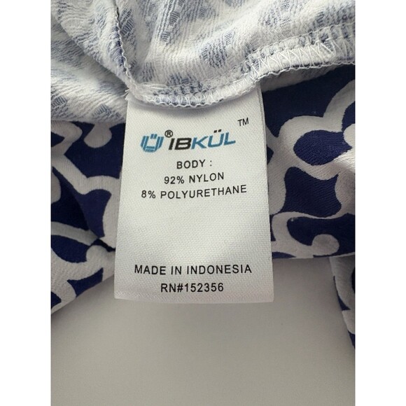 IBKUL 1/4 Zip Shirt Womens Medium Blue White Quick Dry Cool UPF 50 Golf Tennis - Picture 14 of 15